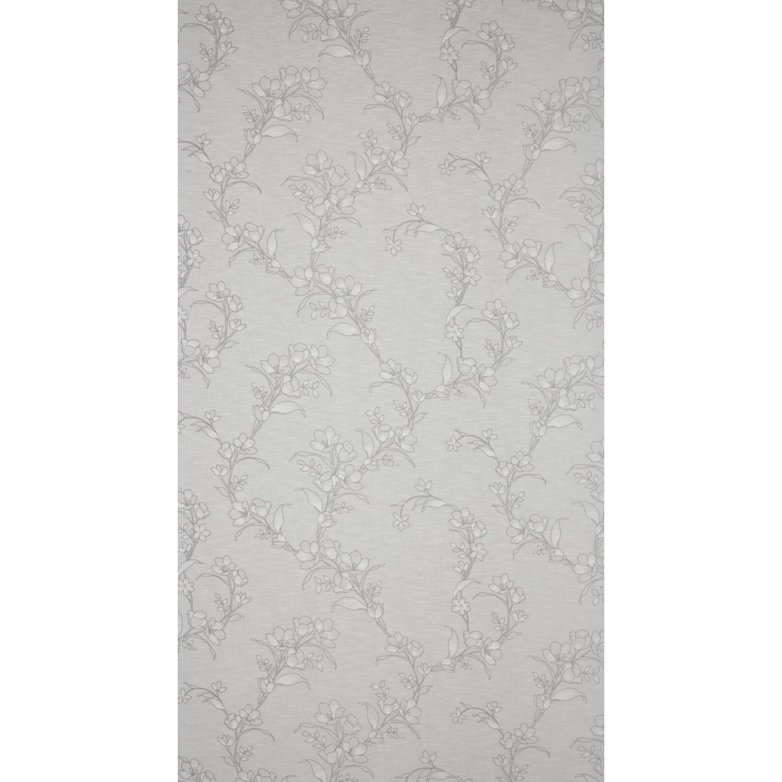 Závěs 140 × 250 cm bílo-šedý, etaminový, s květinovým vzorem, na kovových kroužcích FIORE