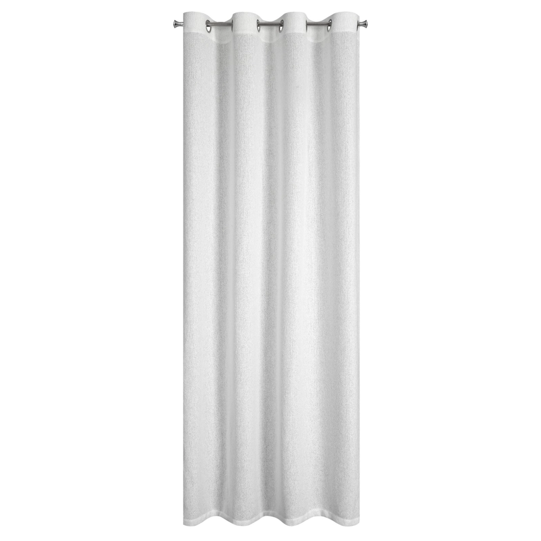 Závěs 140x250 cm bílostříbrný na kovové kroužky ESSI