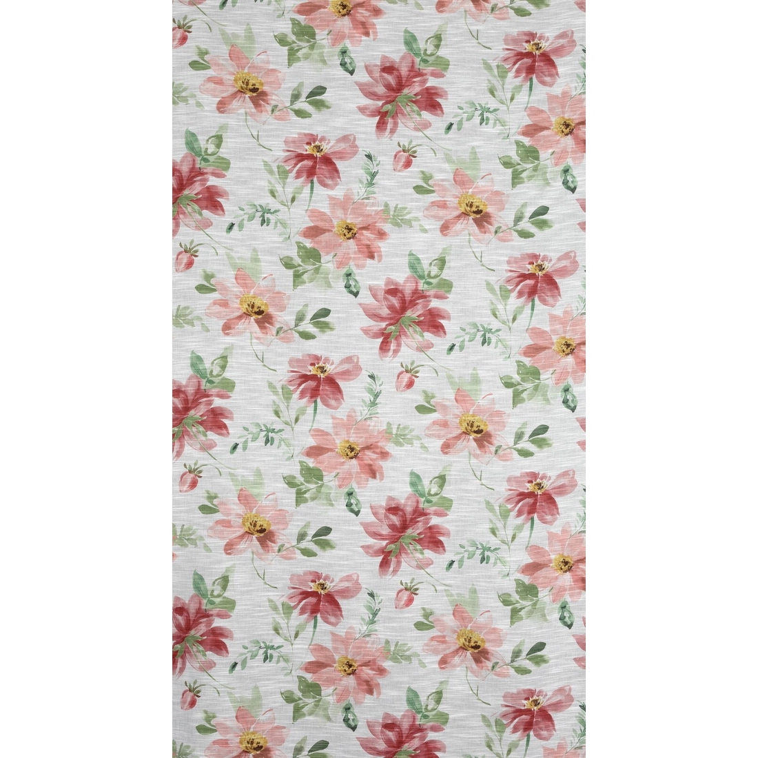 Závěs 140x250 cm bílý tmavě růžový na kovové kroužky DEBI