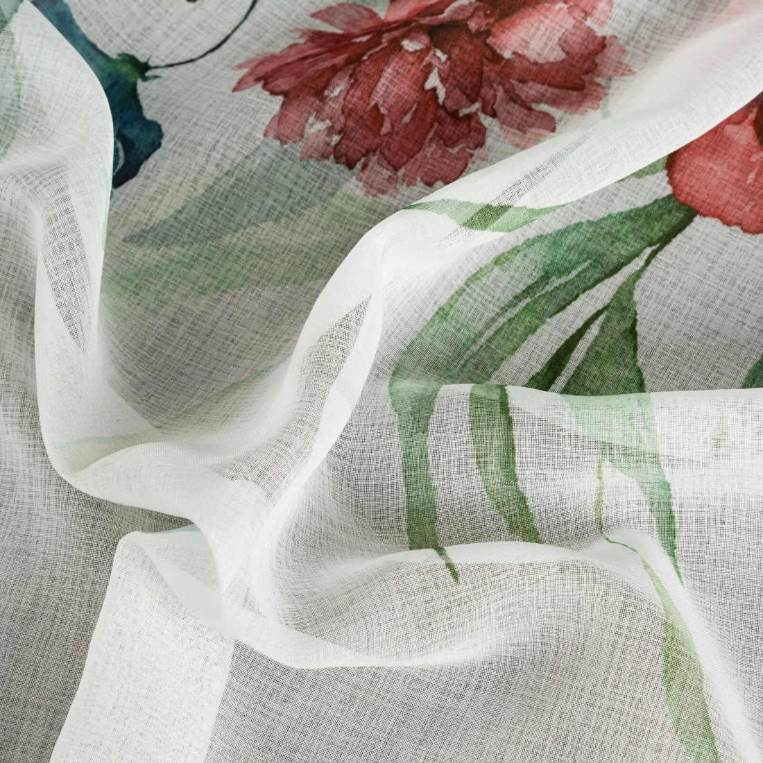 Závěs 140x250 cm bílý tmavě růžový na kovové kroužky RISA