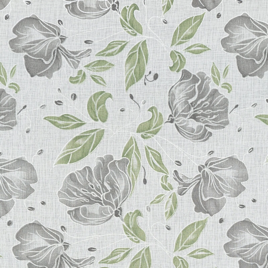 Záves 140x250 cm bielo zelený na kovové krúžky DARI