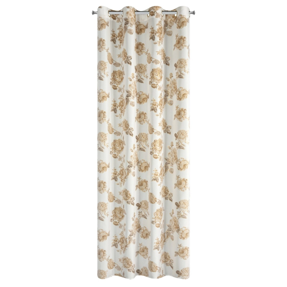 Závěs 140x250 cm bílý béžový na kovové kroužky AVANI