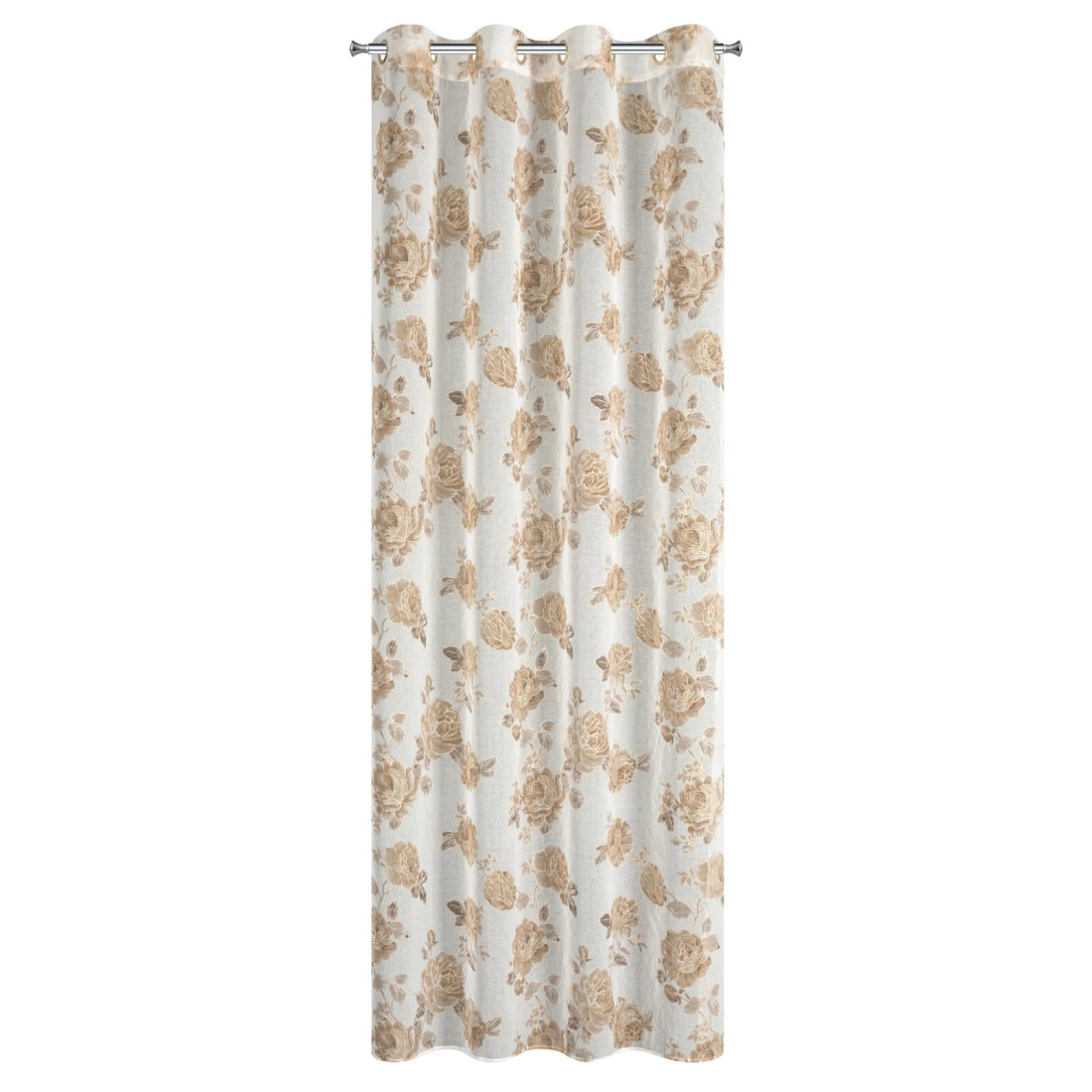 Záves 140x250 cm biely béžový na kovové krúžky MELA