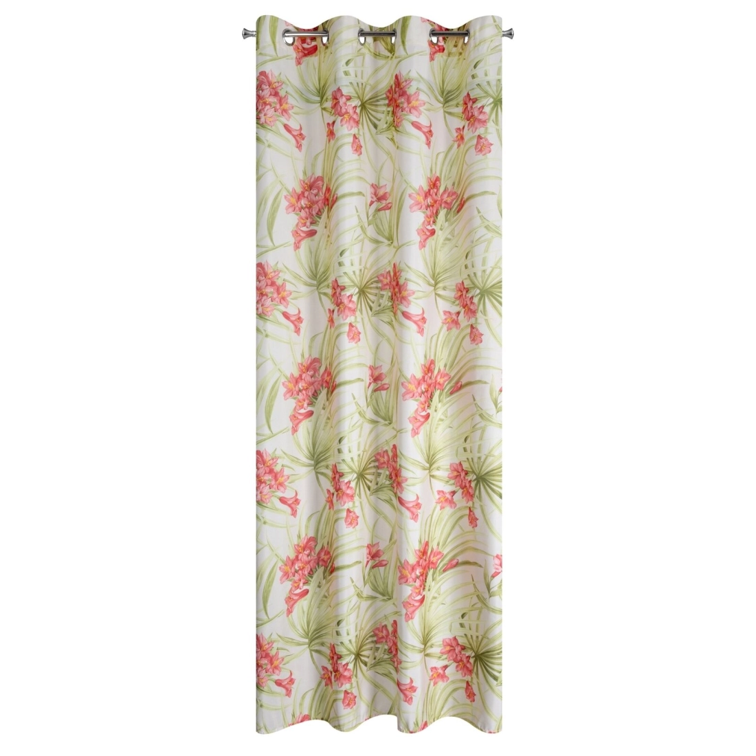 Záves 140x250 cm biely, červený na kovové krúžky MARI