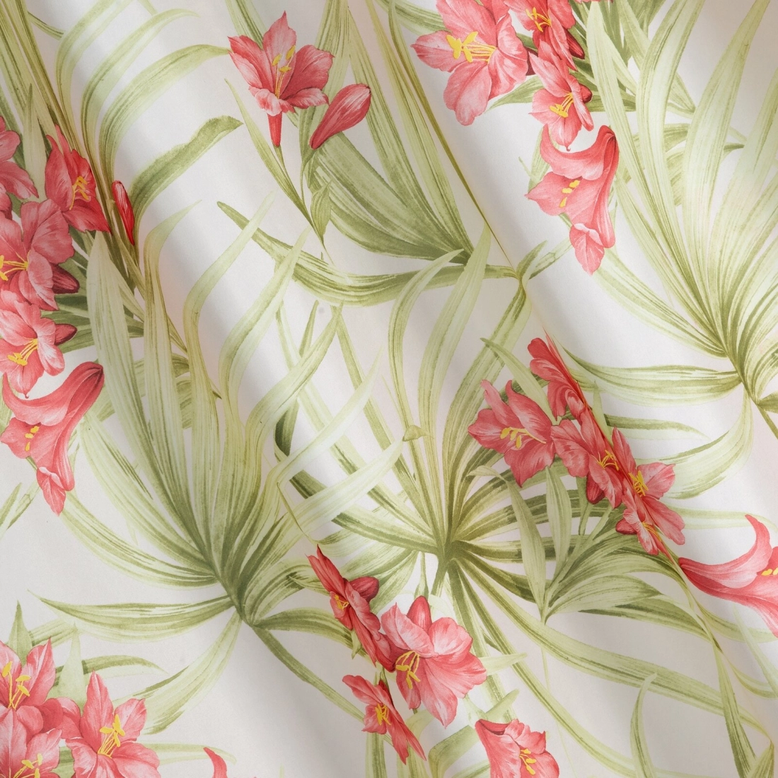 Záves 140x250 cm biely, červený na kovové krúžky MARI