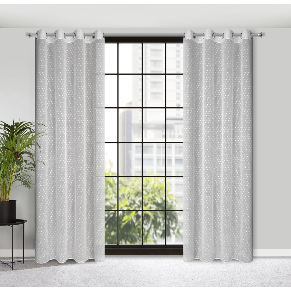 Záves 140x250 cm biely etamínový na kovové krúžky HANIA