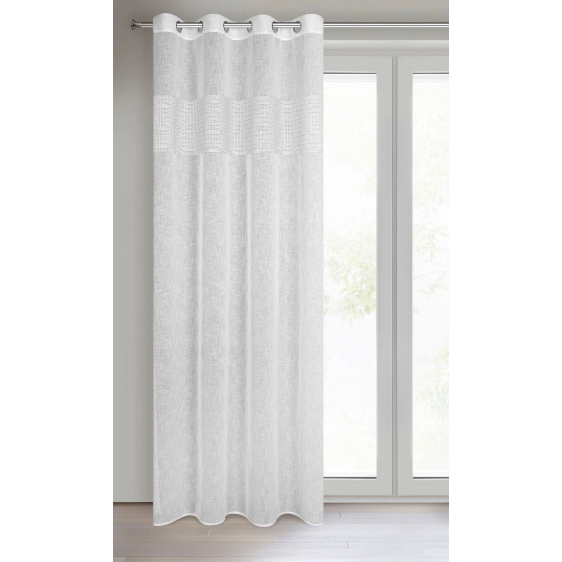 Záves 140x250 cm biely etamínový na kovové krúžky VICKY