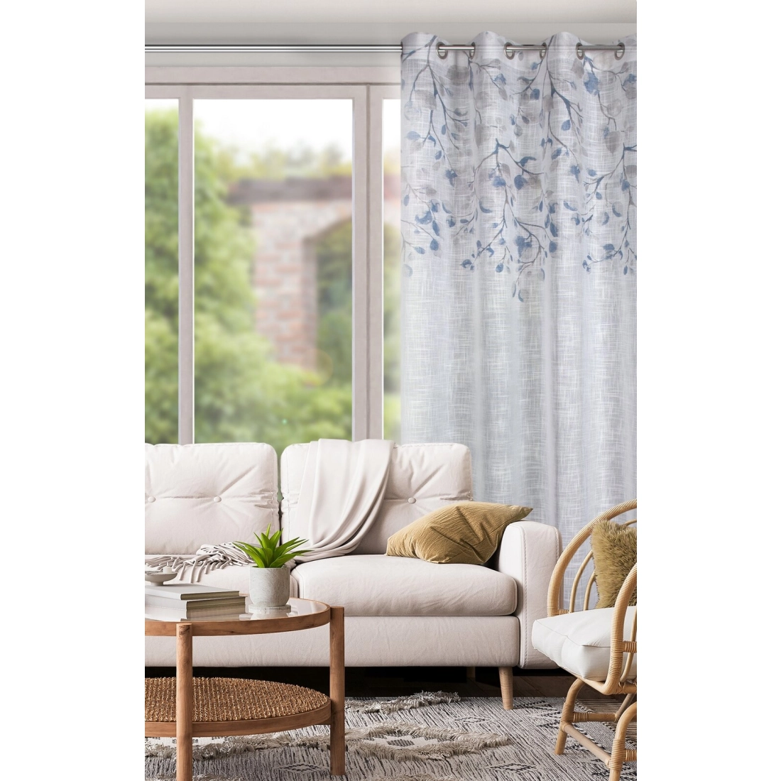 Záves 140x250 cm biely, granátový na kovové krúžky ANA