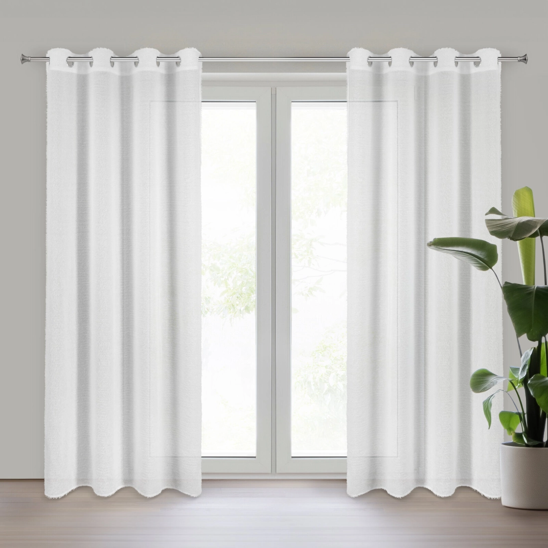 Záves 140x250 cm biely na kovové krúžky AGIS