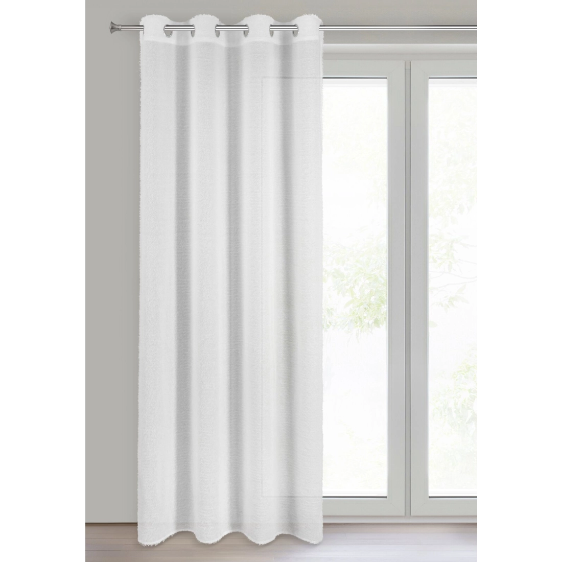 Záves 140x250 cm biely na kovové krúžky AGIS