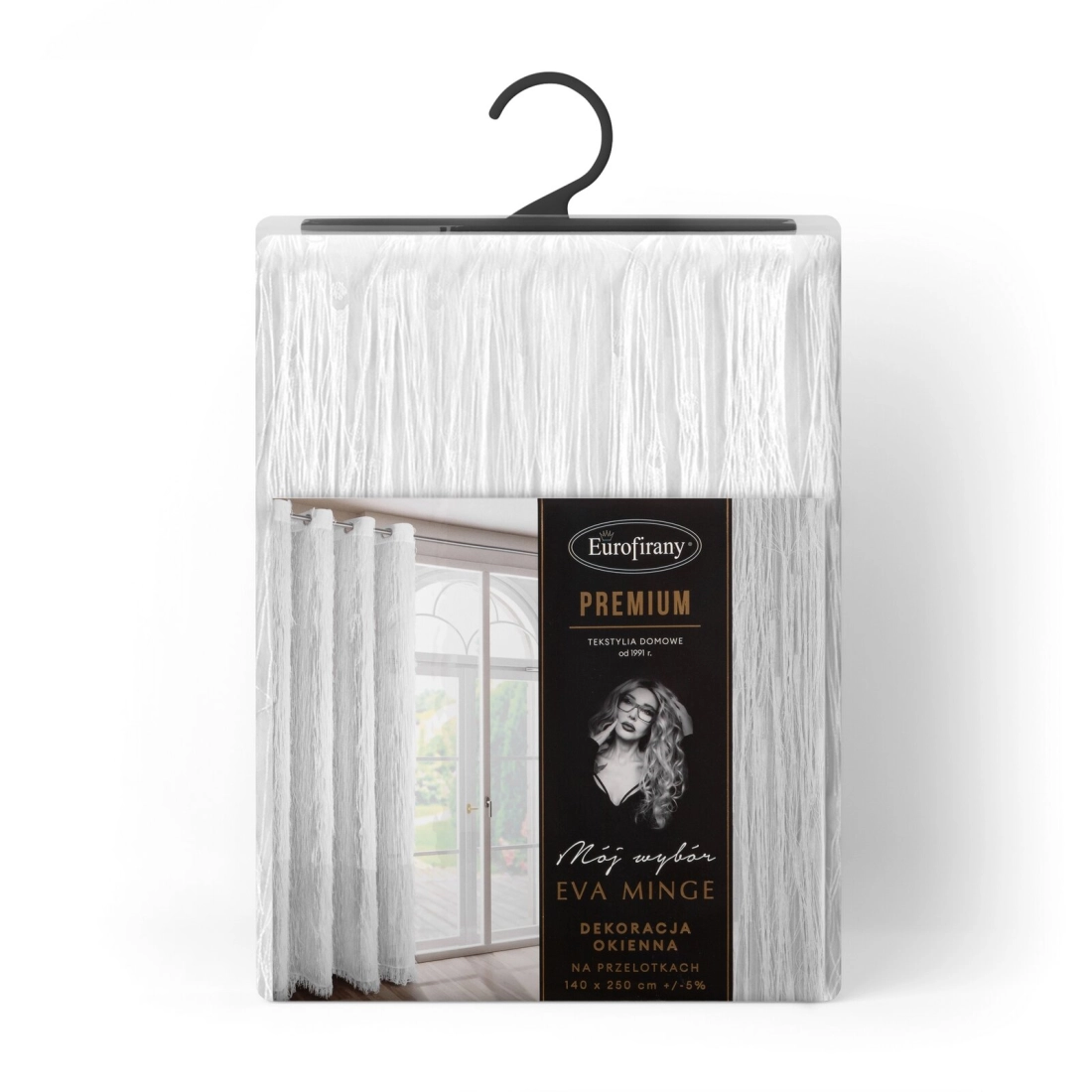 Záves 140x250 cm biely na kovové krúžky AURORA Eva Minge