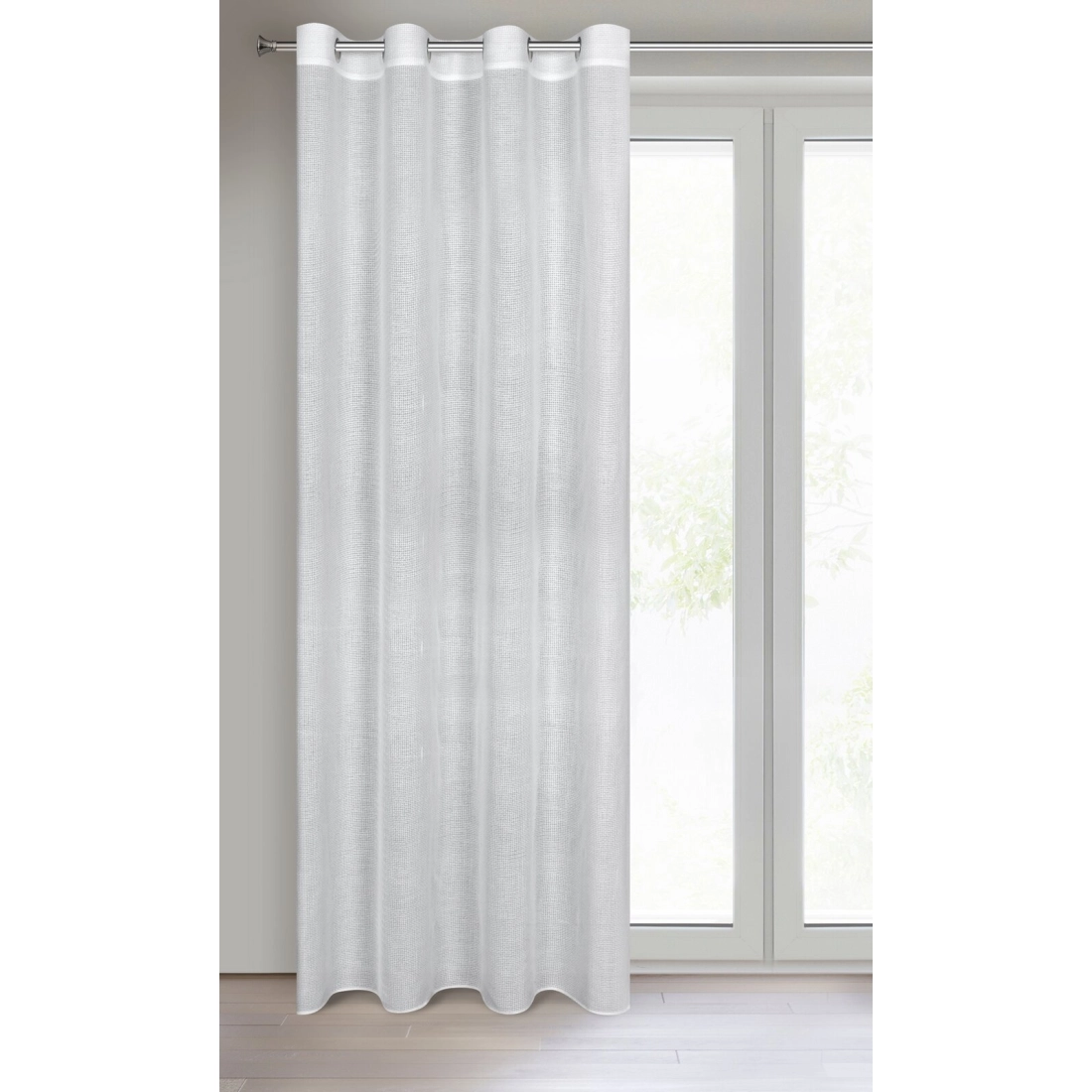 Záves 140x250 cm biely na kovové krúžky CINDY