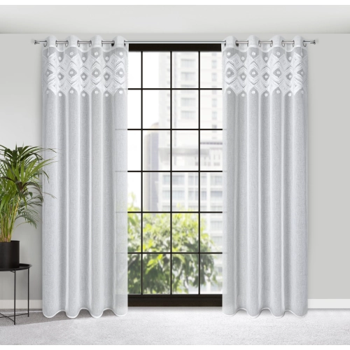 Záves 140x250 cm biely na kovové krúžky ESTERA