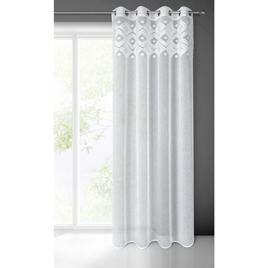 Záves 140x250 cm biely na kovové krúžky ESTERA