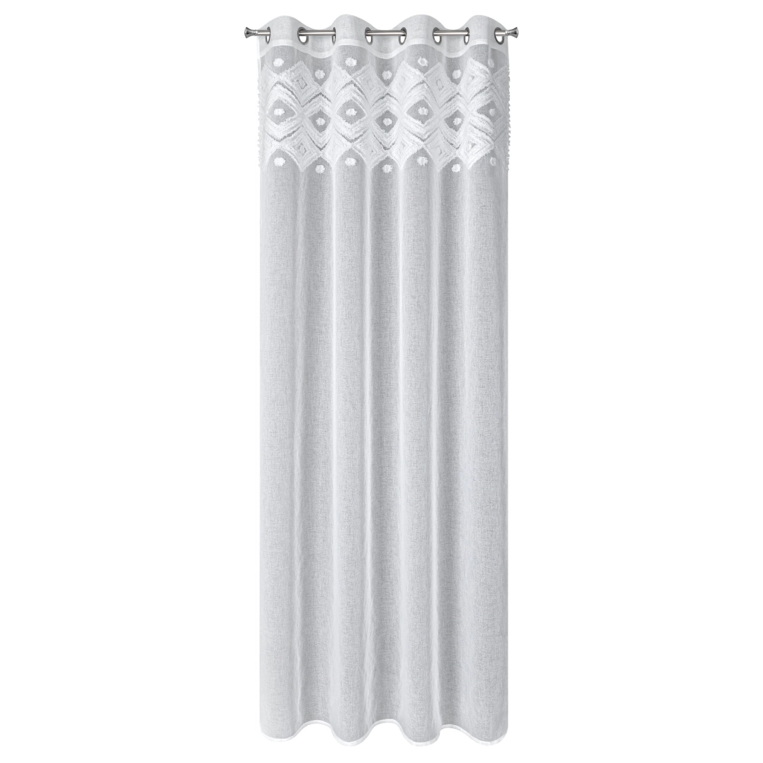 Záves 140x250 cm biely na kovové krúžky ESTERA