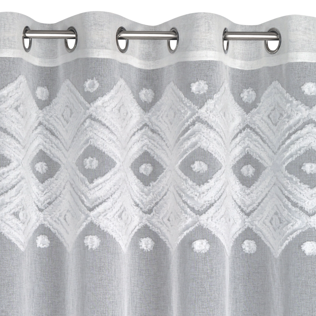 Záves 140x250 cm biely na kovové krúžky ESTERA