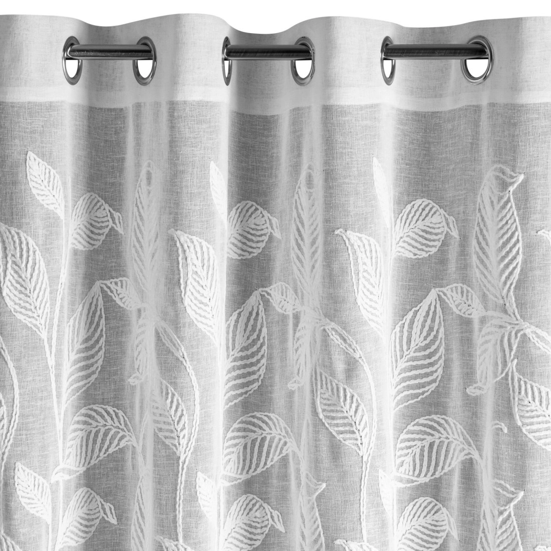 Záves 140x250 cm biely na kovové krúžky HOLI