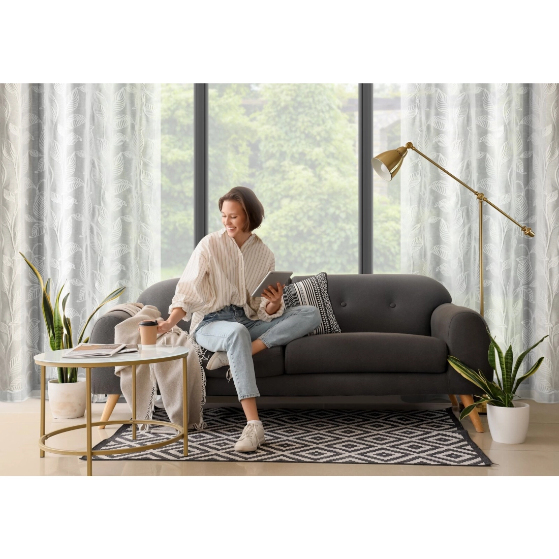 Záves 140x250 cm biely na kovové krúžky HOLI