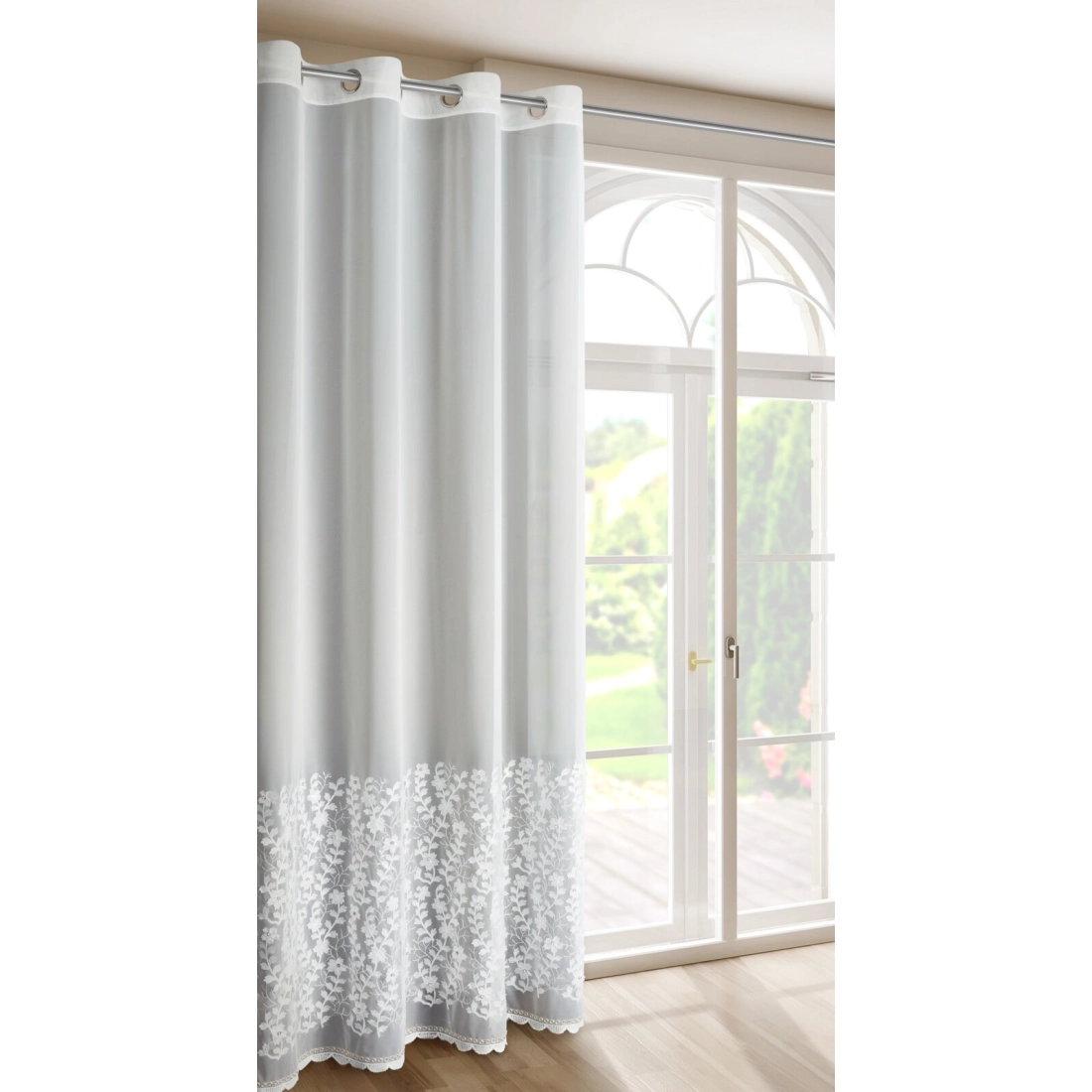 Záves 140x250 cm biely na kovové krúžky INGA EVA MINGE