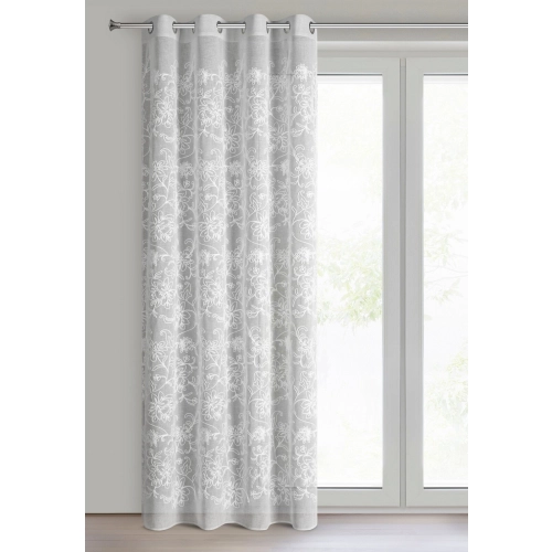 Záves 140x250 cm biely na kovové krúžky LILY