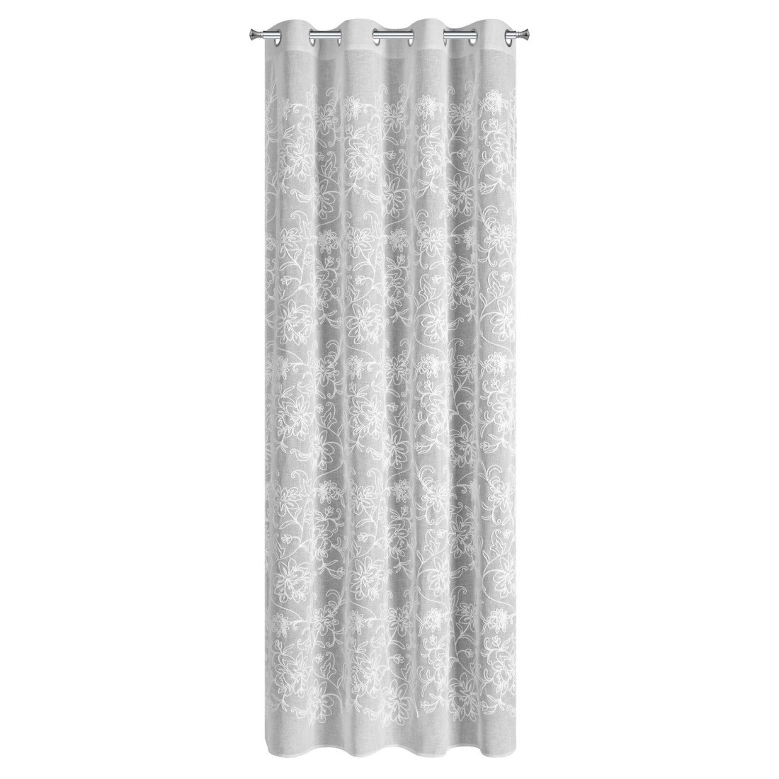 Záves 140x250 cm biely na kovové krúžky LILY