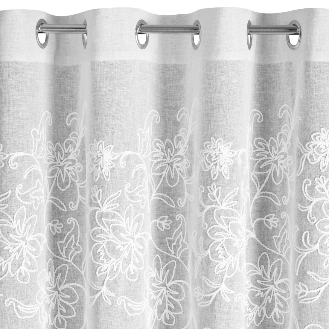 Záves 140x250 cm biely na kovové krúžky LILY