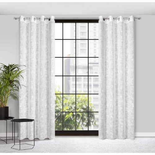 Záves 140x250 cm biely na kovové krúžky LIREN