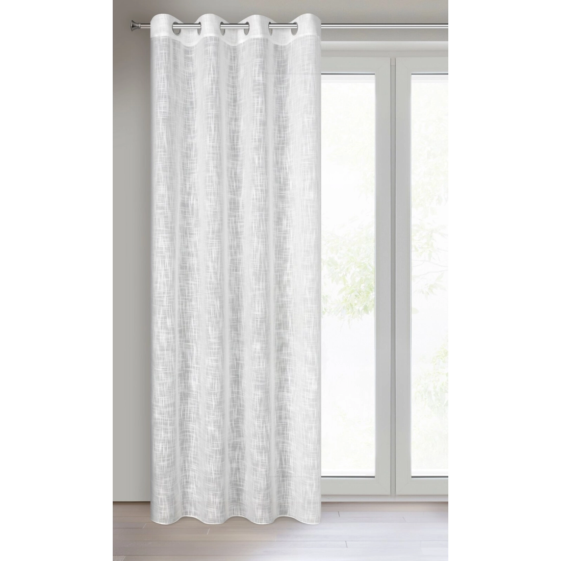 Záves 140x250 cm biely na kovové krúžky LIREN