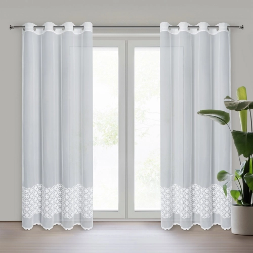 Záves 140x250 cm biely na kovové krúžky LIWIA EVA MINGE