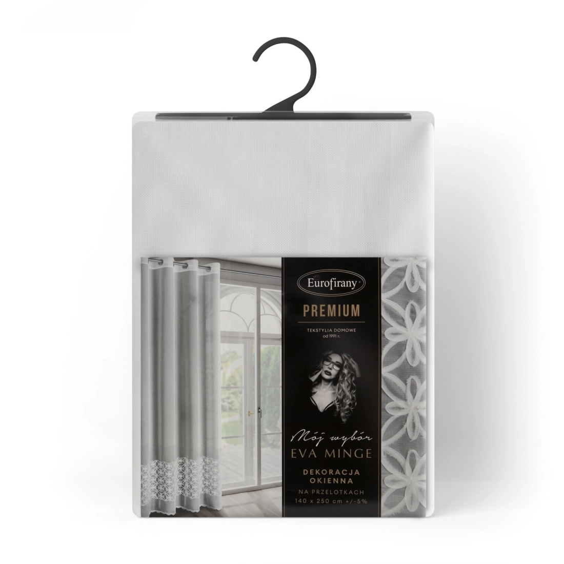 Záves 140x250 cm biely na kovové krúžky LIWIA EVA MINGE