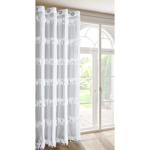 Záves 140x250 cm biely na kovové krúžky SOTERA Eva Minge