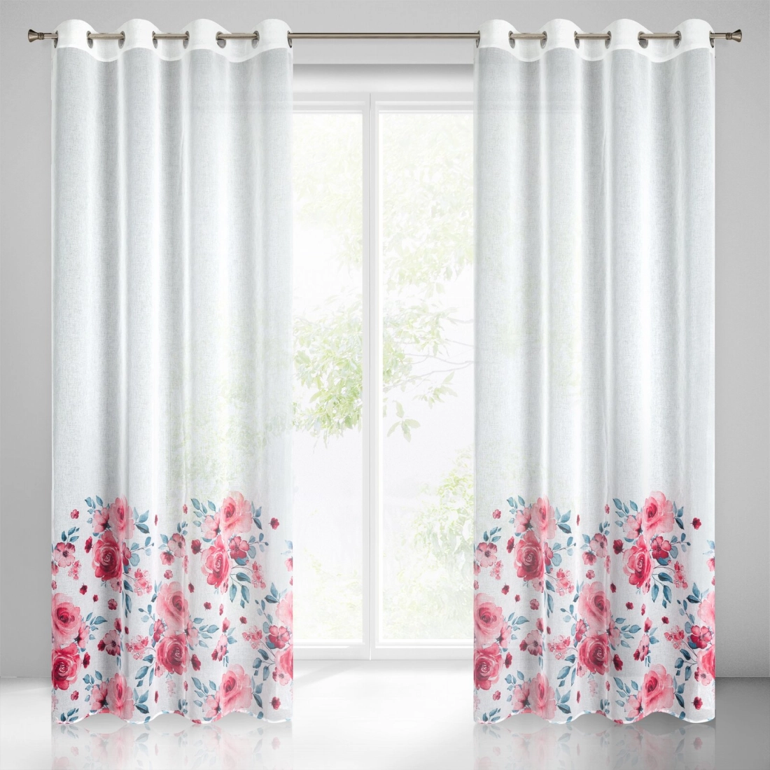 Záves 140x250 cm biely pudrový na kovové krúžky LAVIN Design 91