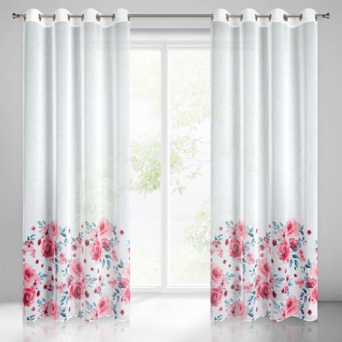 Záves 140x250 cm biely pudrový na kovové krúžky LAVIN Design 91