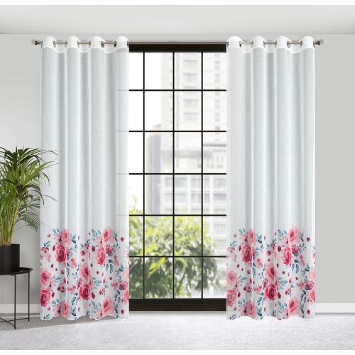 Záves 140x250 cm biely pudrový na kovové krúžky LAVIN Design 91