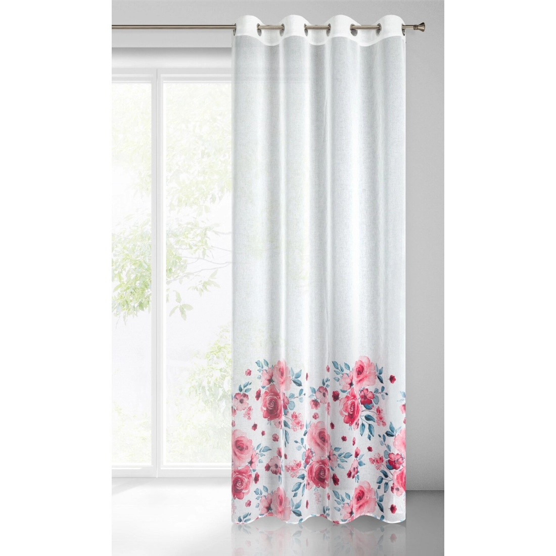 Záves 140x250 cm biely pudrový na kovové krúžky LAVIN Design 91