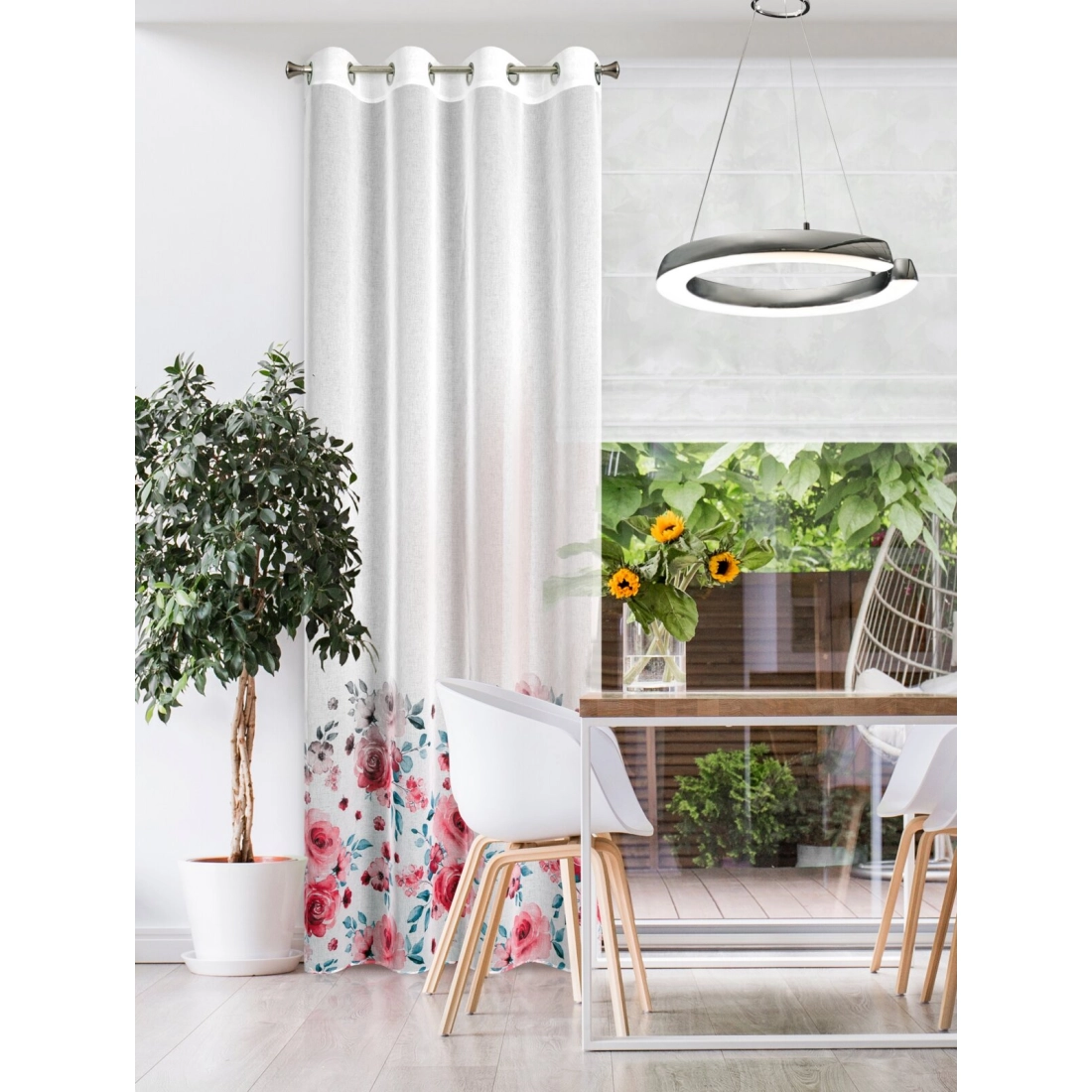 Záves 140x250 cm biely pudrový na kovové krúžky LAVIN Design 91