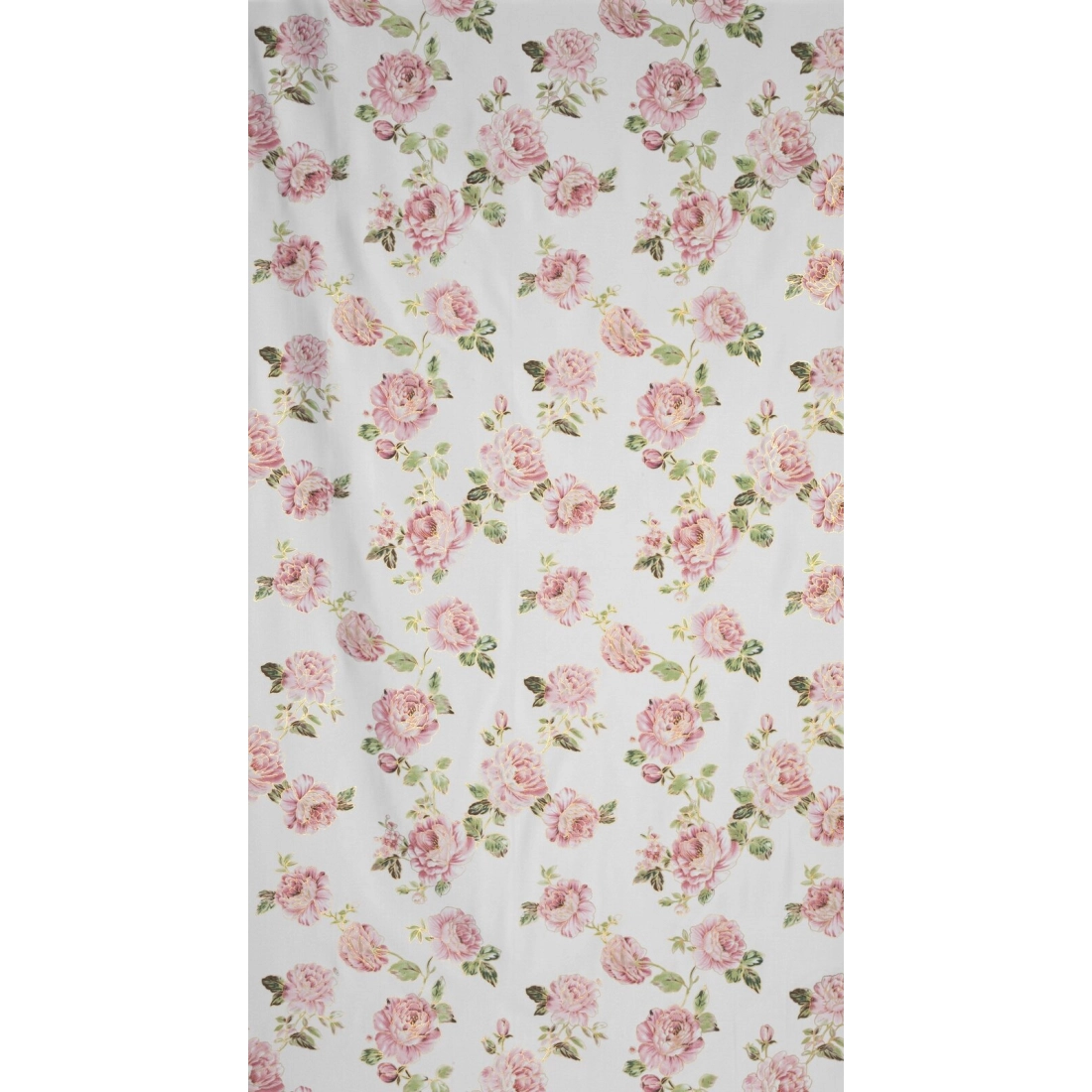 Záves 140x250 cm biely ružový na kovové krúžky AVANI