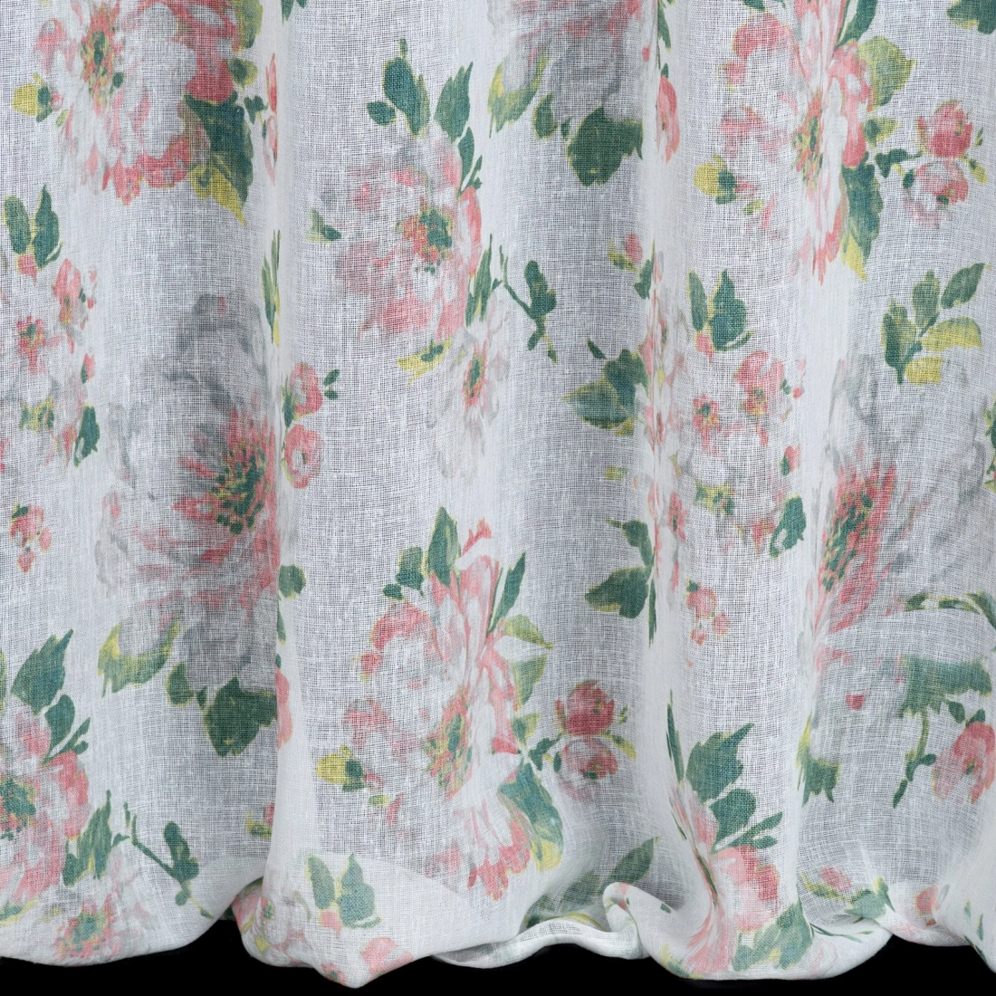 Záves 140x250 cm biely, ružový na kovové krúžky EMI