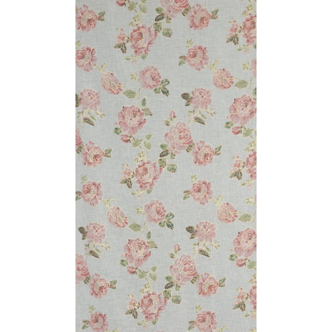 Záves 140x250 cm biely ružový na kovové krúžky MELA