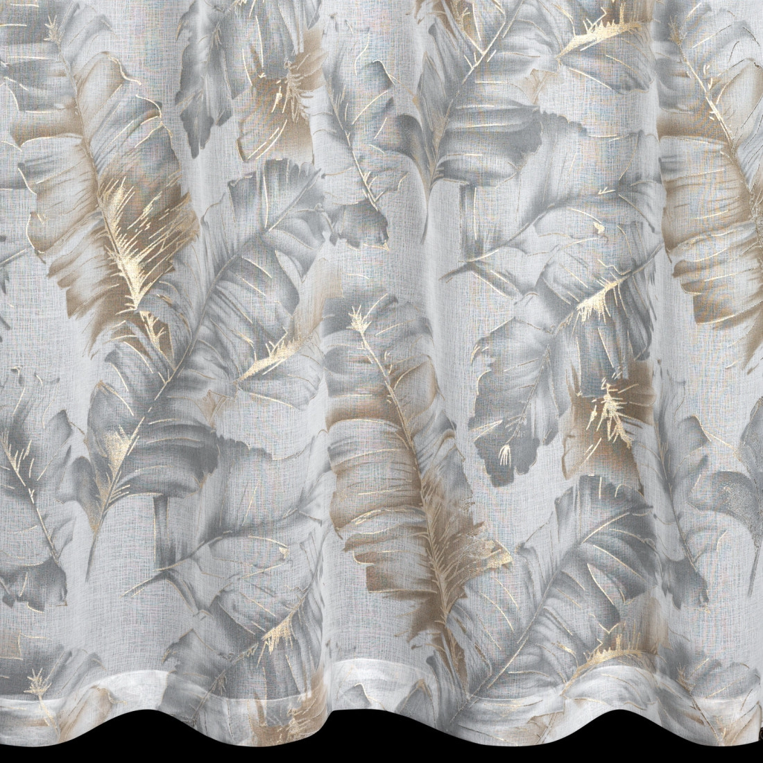 Záves 140x250 cm biely sivý na kovové krúžky LAYLA