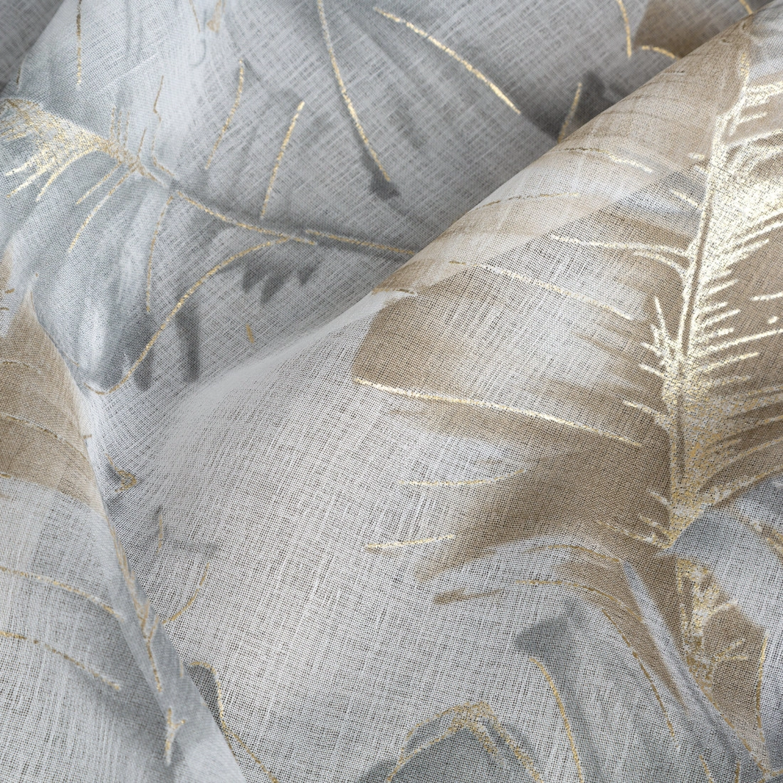 Záves 140x250 cm biely sivý na kovové krúžky LAYLA