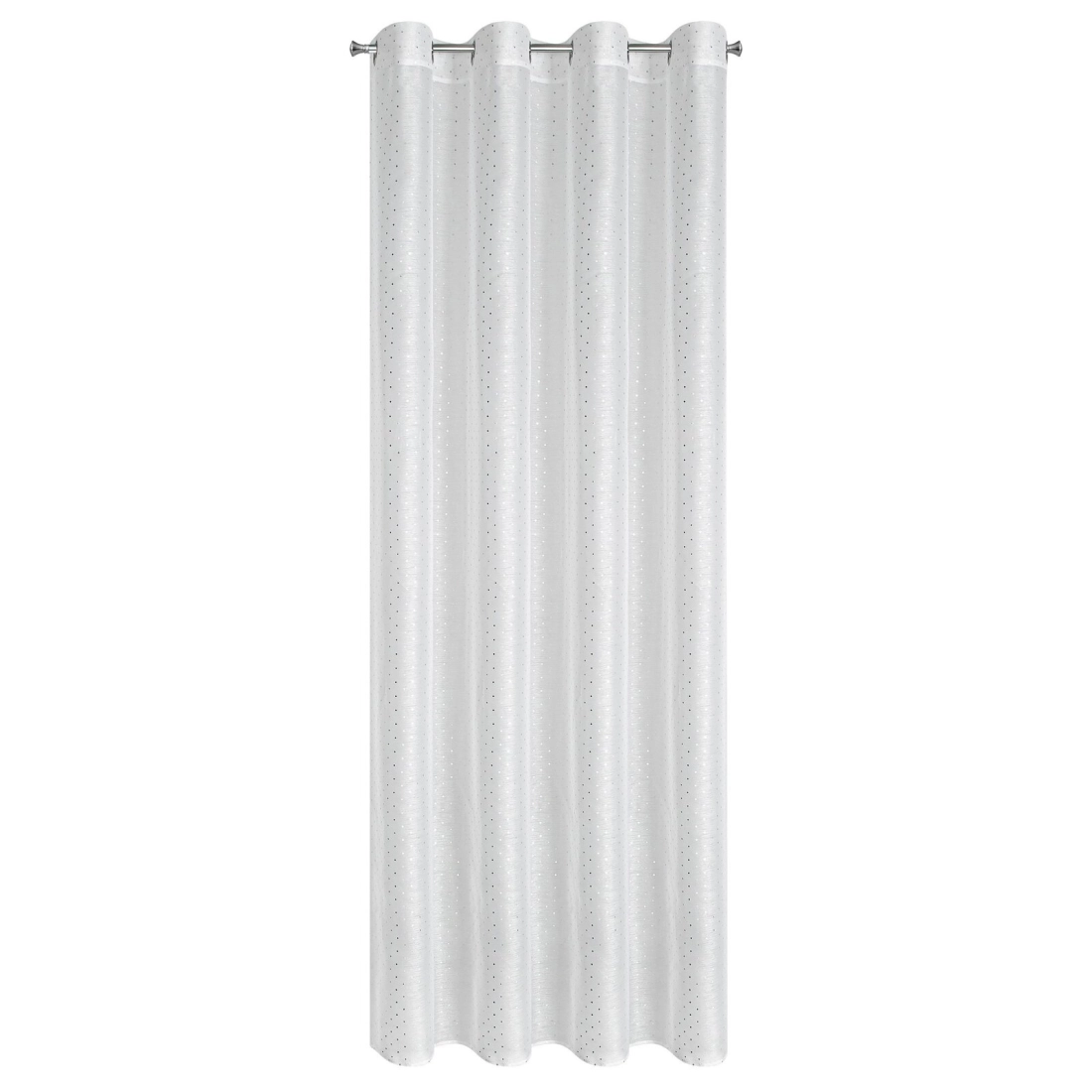 Závěs 140 x 250 cm bílý se stříbrným potiskem na kovové kroužky SIBEL