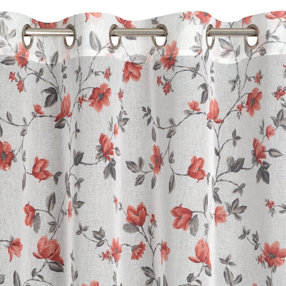 Záves 140x250 cm biely, tehlový na kovové krúžky JENNY