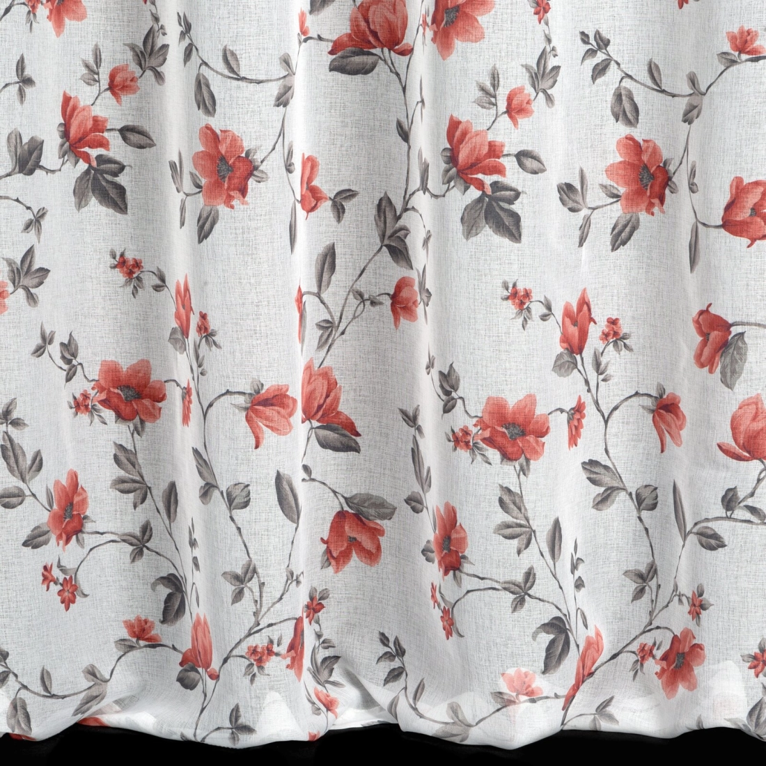 Záves 140x250 cm biely, tehlový na kovové krúžky JENNY