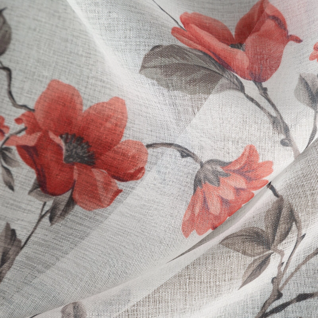 Záves 140x250 cm biely, tehlový na kovové krúžky JENNY