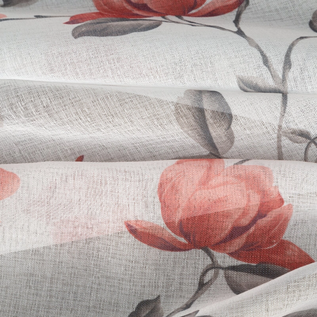 Záves 140x250 cm biely, tehlový na kovové krúžky JENNY