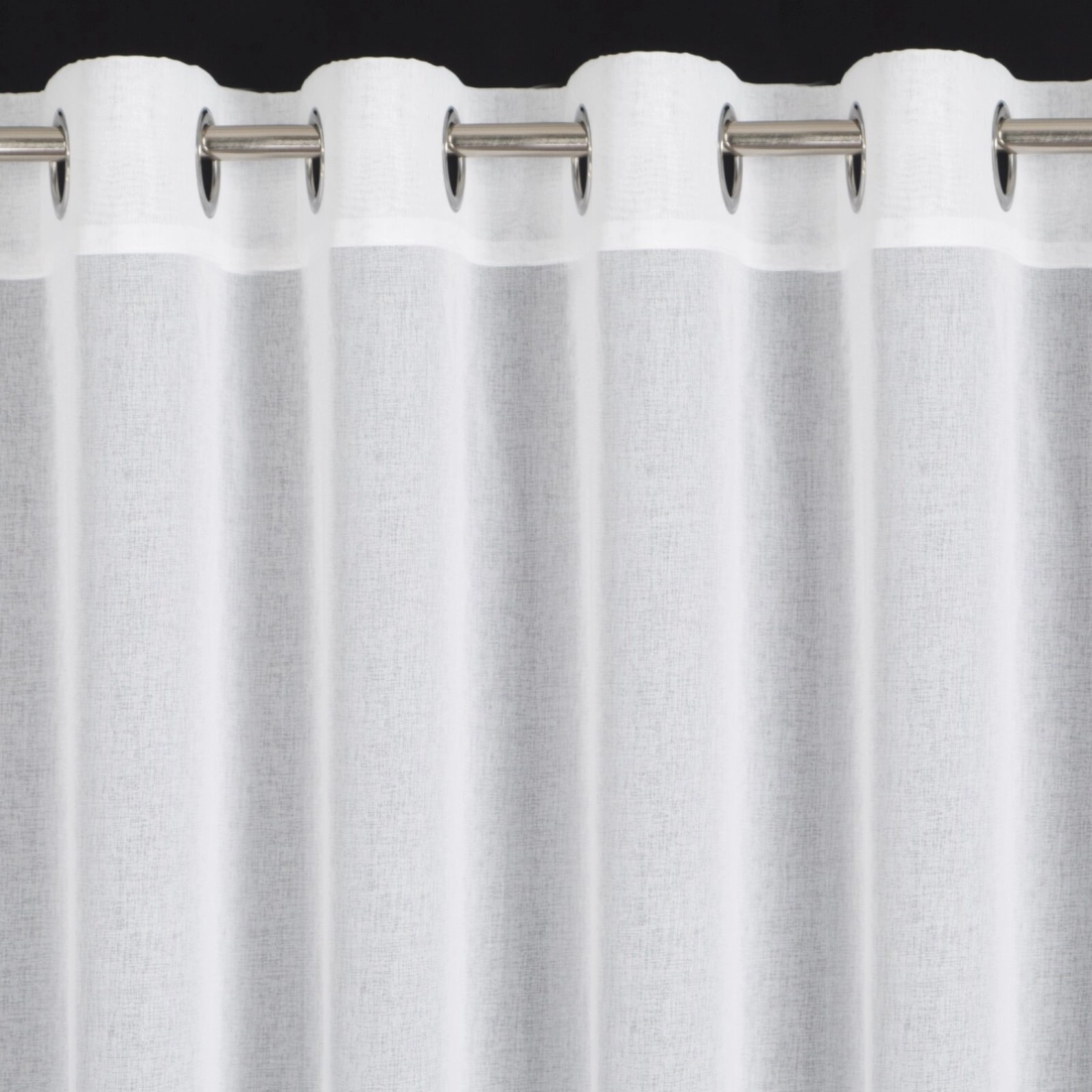 Záves 140x250 cm biely, tyrkysový na kovové krúžky ANDREA