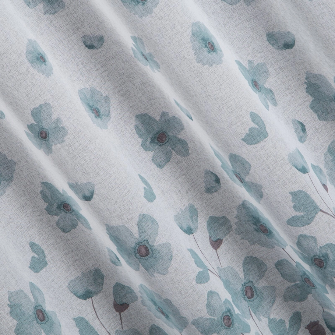 Záves 140x250 cm biely, tyrkysový na kovové krúžky ANDREA