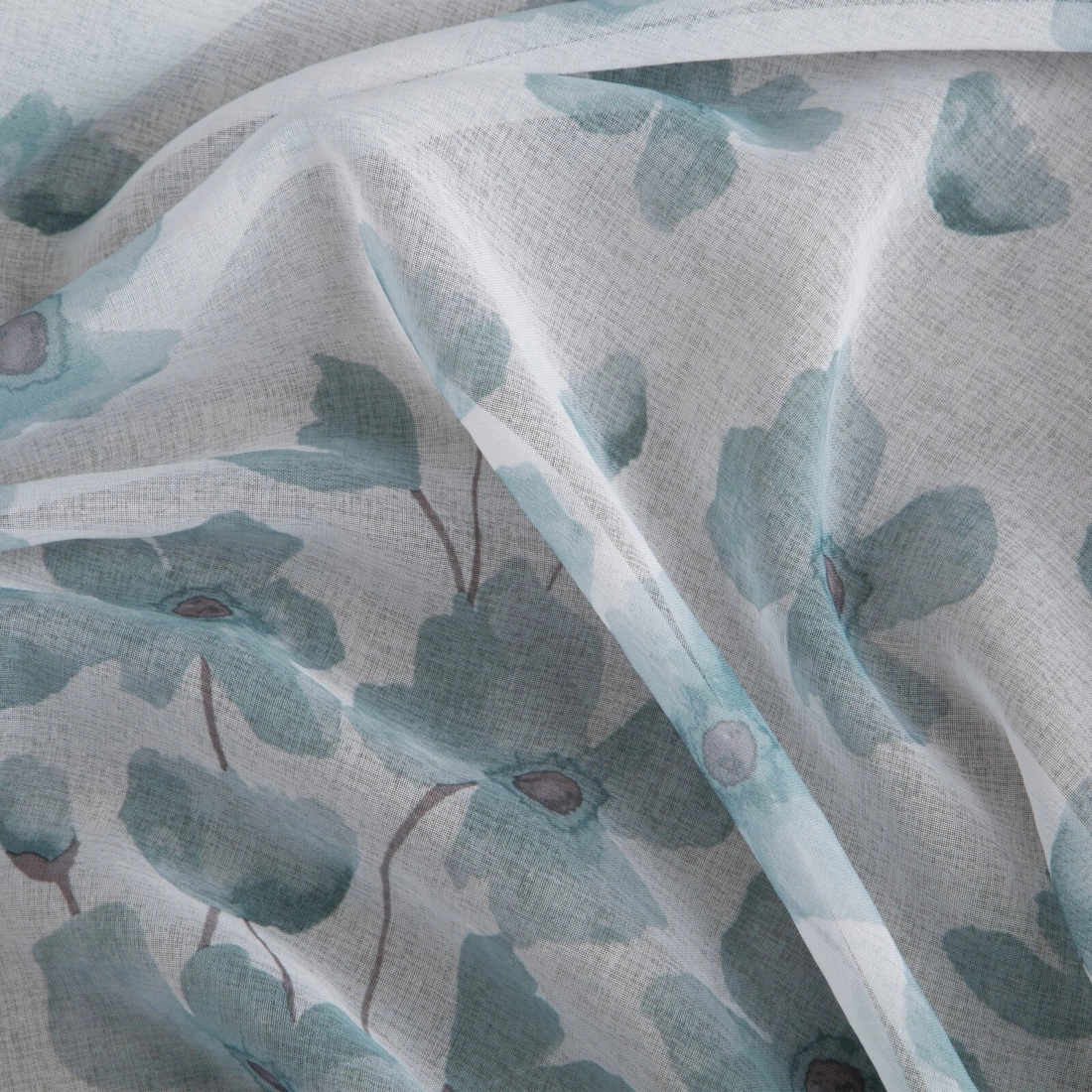 Záves 140x250 cm biely, tyrkysový na kovové krúžky ANDREA