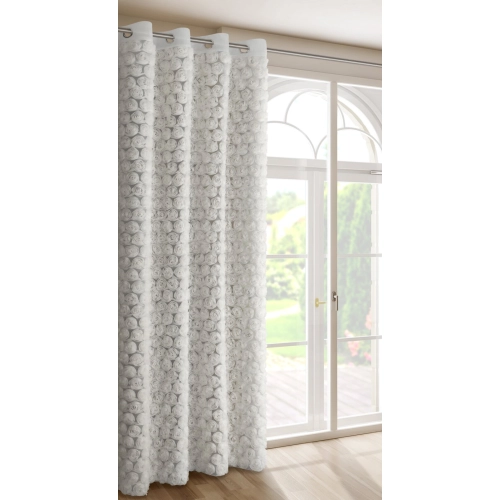 Záves 140x250 cm biely zo sieťky na kovové krúžky ROSES1 Eva Minge